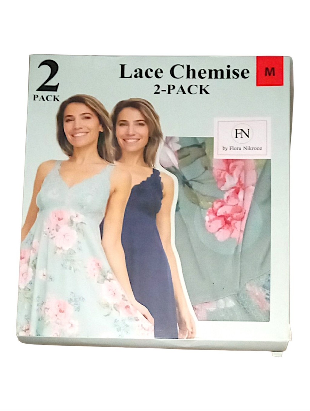 New Flora Nikrooz Lace Chemise 2-Pack Nightgown Lingerie Nwt